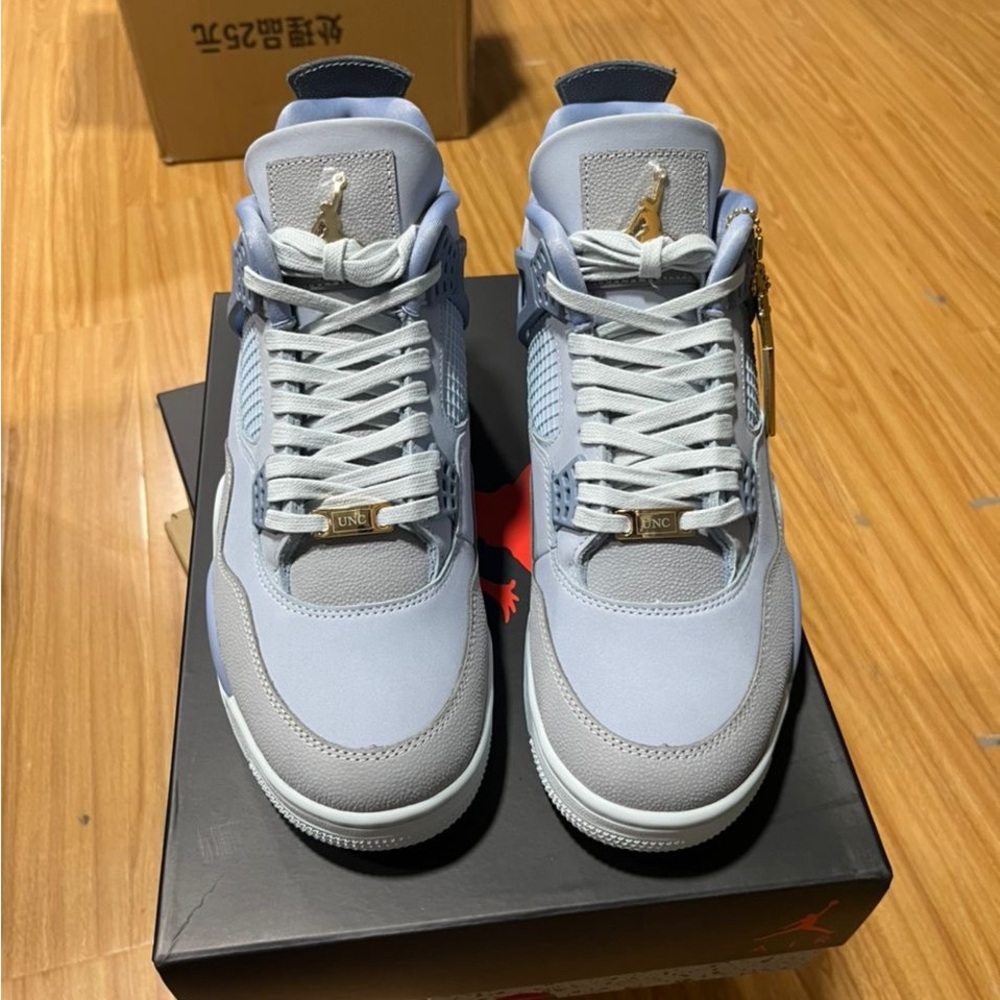 Jordan Blue and Gray Sneakers with Classic Design
